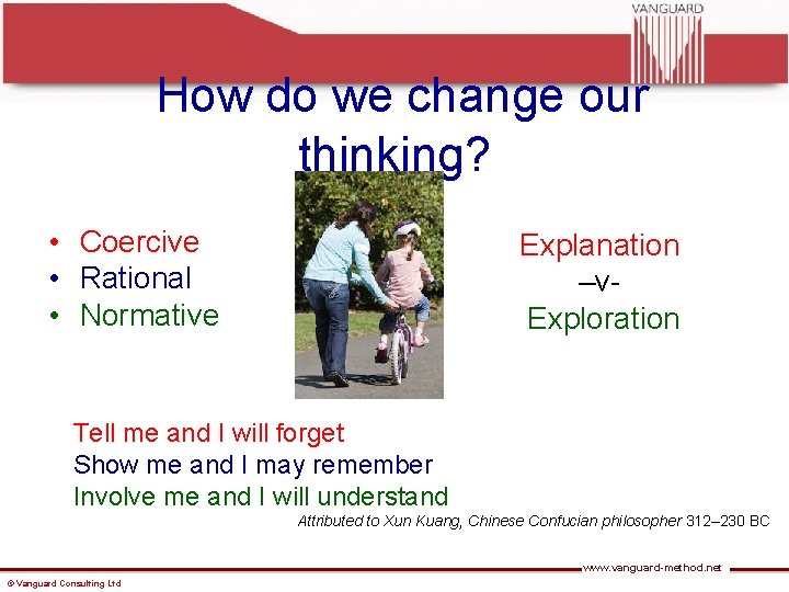 How do we change our thinking? • Coercive • Rational • Normative Explanation –v. How do we change our thinking? • Coercive • Rational • Normative Explanation –v.