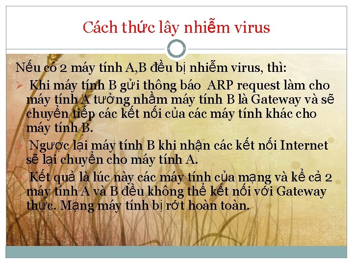 Cách thức lây nhiễm virus Nếu có 2 máy tính A, B đều bị