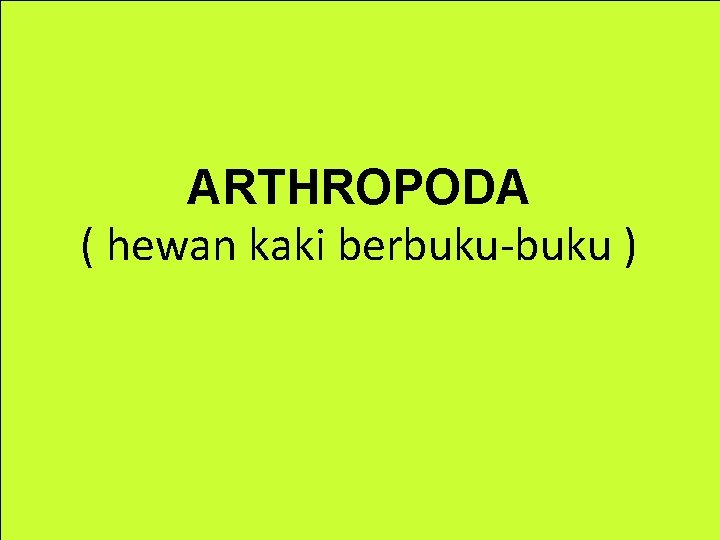 ARTHROPODA ( hewan kaki berbuku-buku ) 
