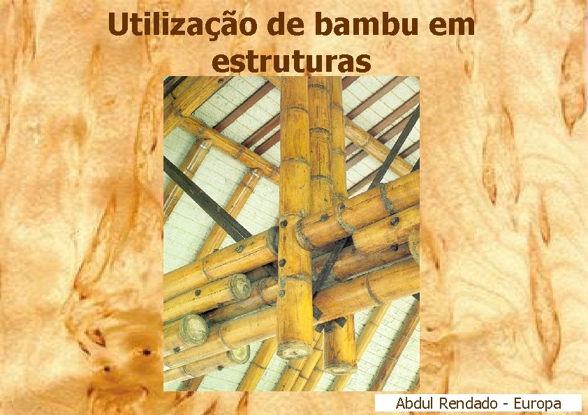 Utilização de bambu em estruturas Abdul Rendado - Europa 