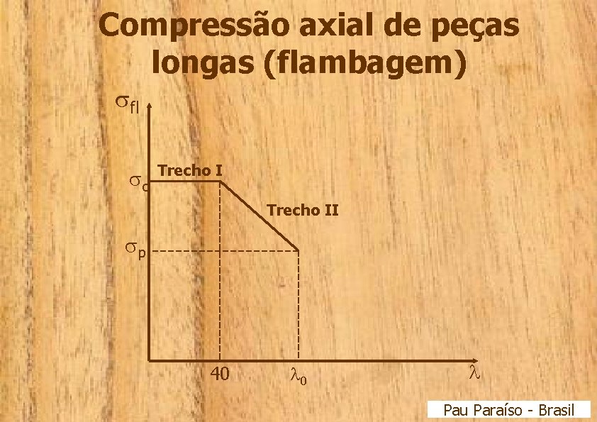 Compressão axial de peças longas (flambagem) fl c Trecho II p 40 0 Pau