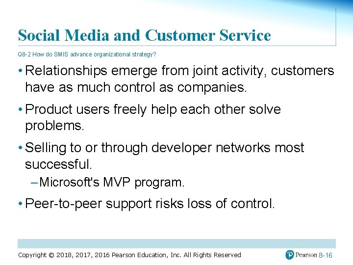 Social Media and Customer Service Q 8 -2 How do SMIS advance organizational strategy?