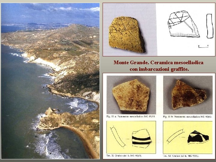 Monte Grande. Ceramica mesoelladica con imbarcazioni graffite. 