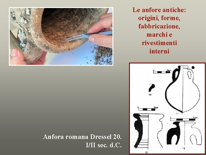 Le anfore antiche: origini, forme, fabbricazione, marchi e rivestimenti interni Anfora romana Dressel 20.