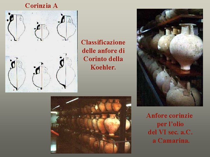 Corinzia A Classificazione delle anfore di Corinto della Koehler. Anfore corinzie per l’olio del