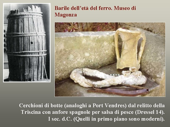 Barile dell’età del ferro. Museo di Magonza Cerchioni di botte (analoghi a Port Vendres)