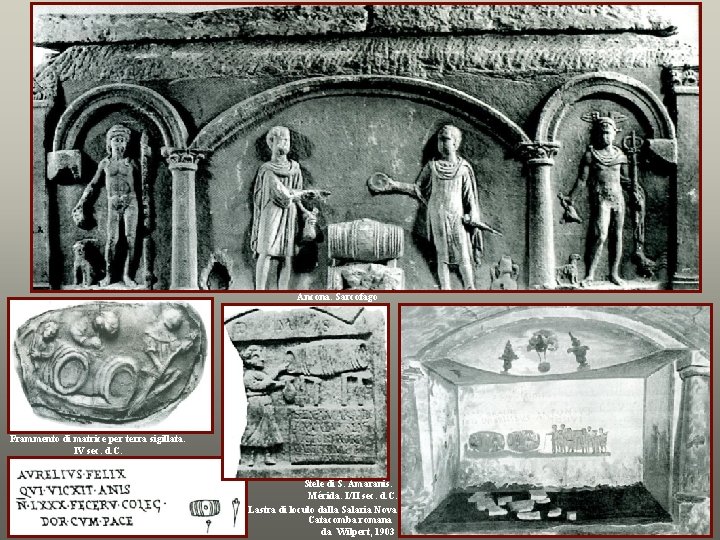 Ancona. Sarcofago Frammento di matrice per terra sigillata. IV sec. d. C. Stele di