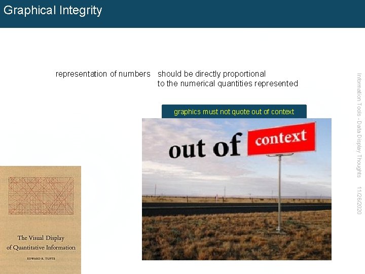 Graphical Integrity graphics must not quote out of context Information Tools - Data Display