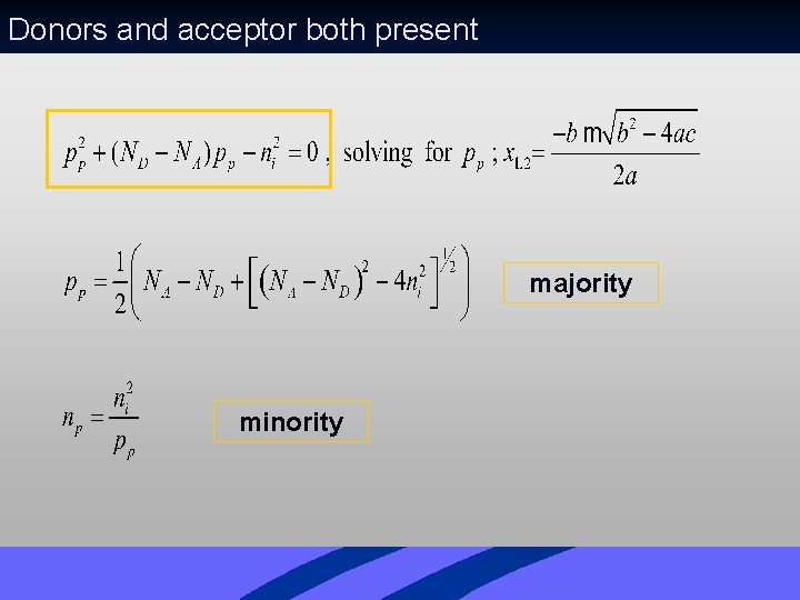 Donors and acceptor both present majority minority Donors and acceptor both present majority minority