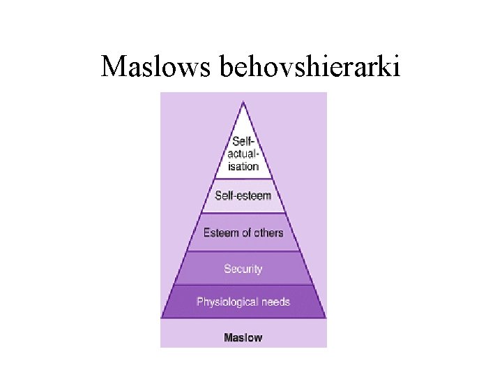 Maslows behovshierarki 