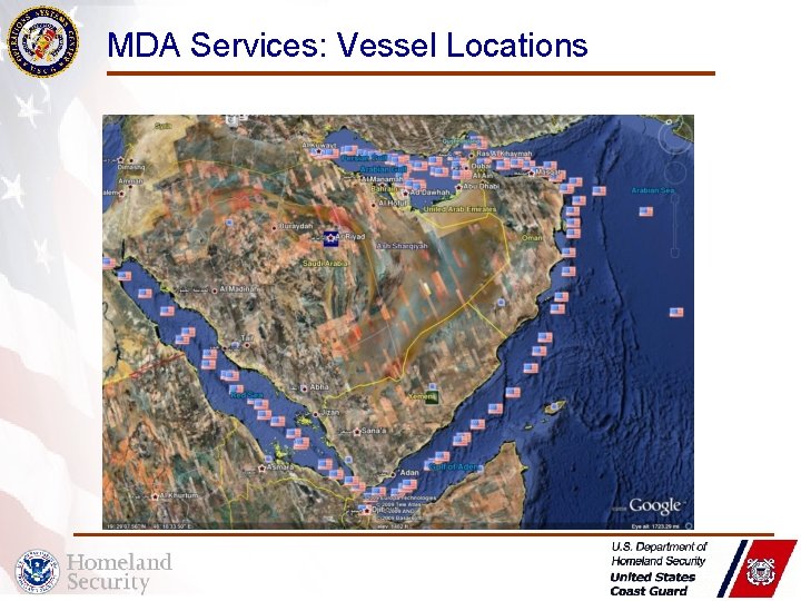 MDA Services: Vessel Locations 