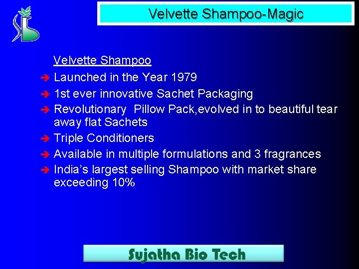 Velvette Shampoo-Magic Velvette Shampoo è Launched in the Year 1979 è 1 st ever