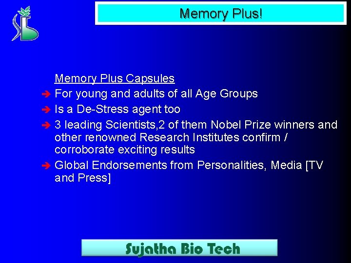 Memory Plus! Memory Plus Capsules è For young and adults of all Age Groups
