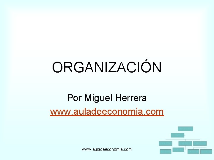 ORGANIZACIÓN Por Miguel Herrera www. auladeeconomia. com 