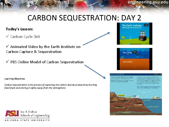CARBON SEQUESTRATION: DAY 2 Today’s Lesson: ü Carbon Cycle Skit ü Animated Video by