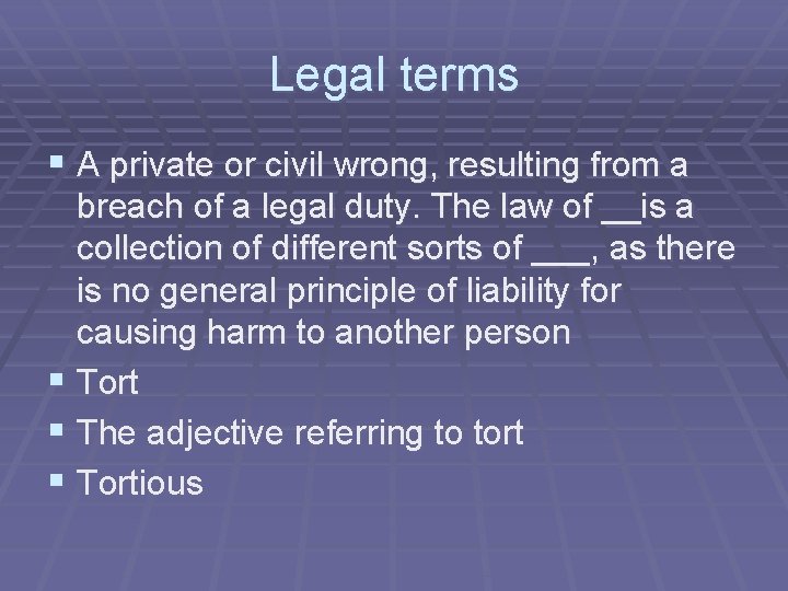 Legal terms § A private or civil wrong, resulting from a breach of a Legal terms § A private or civil wrong, resulting from a breach of a