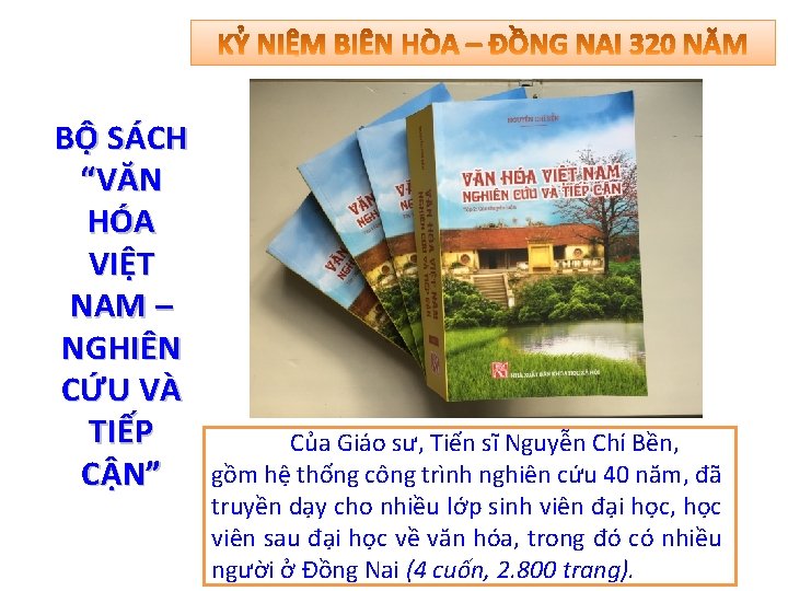 BỘ SÁCH “VĂN HÓA VIỆT NAM – NGHIÊN CỨU VÀ TIẾP CẬN” Của Giáo