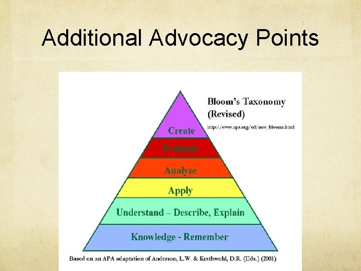 Additional Advocacy Points 