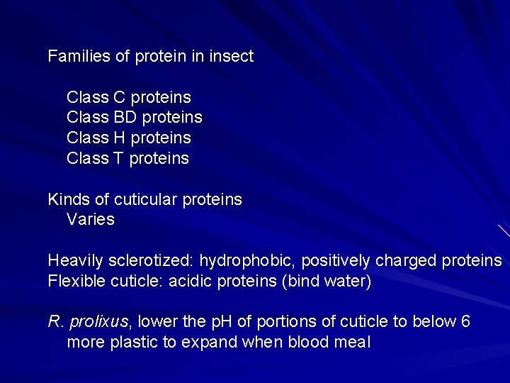 Families of protein in insect Class C proteins Class BD proteins Class H proteins Families of protein in insect Class C proteins Class BD proteins Class H proteins