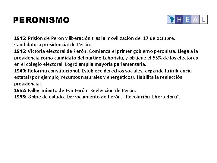 PERONISMO 1945: Prisión de Perón y liberación tras la movilización del 17 de octubre.
