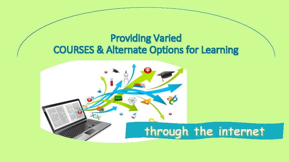 Providing Varied COURSES & Alternate Options for Learning through the internet 