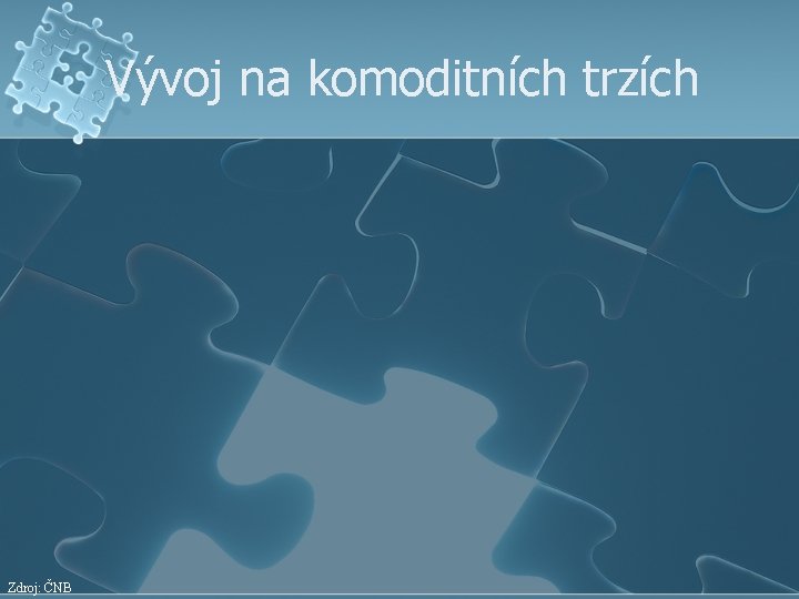 Vývoj na komoditních trzích Zdroj: ČNB 