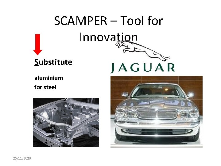 SCAMPER – Tool for Innovation Substitute aluminium for steel 26/11/2020 