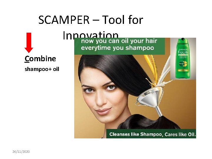 SCAMPER – Tool for Innovation Combine shampoo+ oil 26/11/2020 