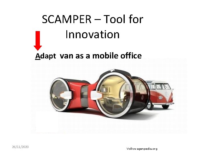 SCAMPER – Tool for Innovation Adapt van as a mobile office 26/11/2020 Volkswagenpedia. org