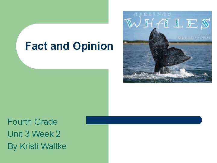 Fact and Opinion Fourth Grade Unit 3 Week 2 By Kristi Waltke 