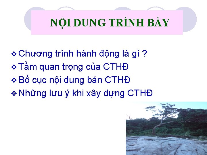 NỘI DUNG TRÌNH BÀY v Chương trình hành động là gì ? v Tầm