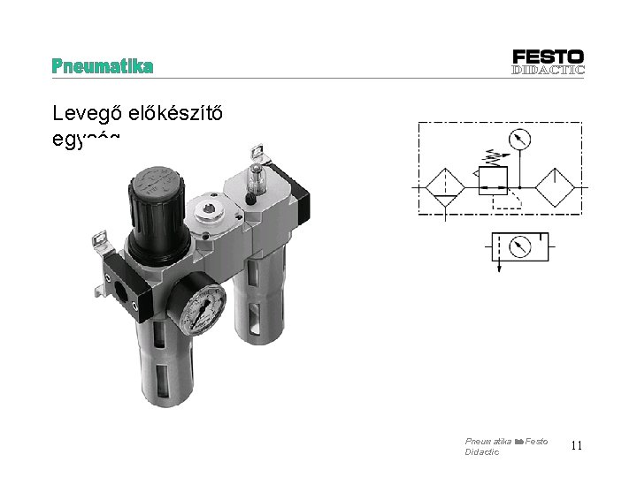 Levegő előkészítő egység Pneumatika Festo Didactic 11 