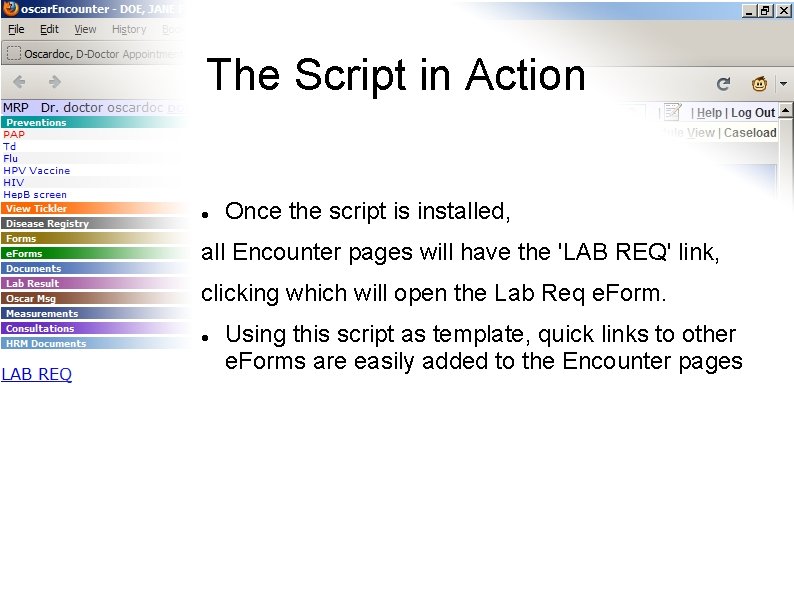The Script in Action Once the script is installed, all Encounter pages will have