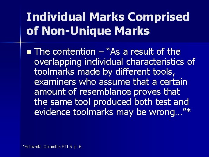 Individual Marks Comprised of Non-Unique Marks n The contention – “As a result of