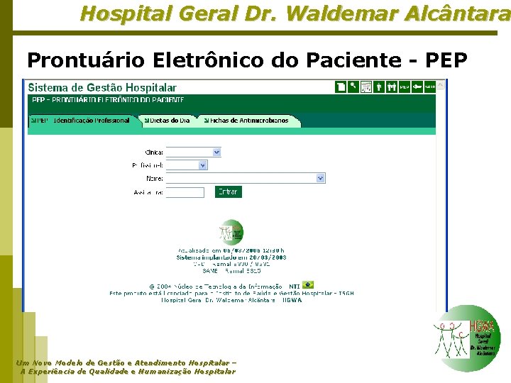 Hospital Geral Dr. Waldemar Alcântara Prontuário Eletrônico do Paciente - PEP Um Novo Modelo