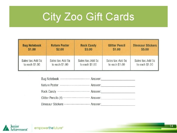 City Zoo Gift Cards 14 