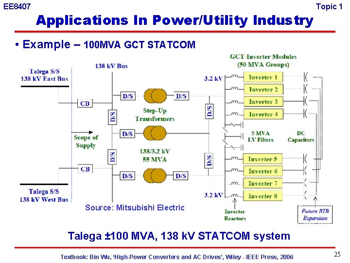 EE 8407 Applications In Power/Utility Industry Topic 1 • Example – 100 MVA GCT