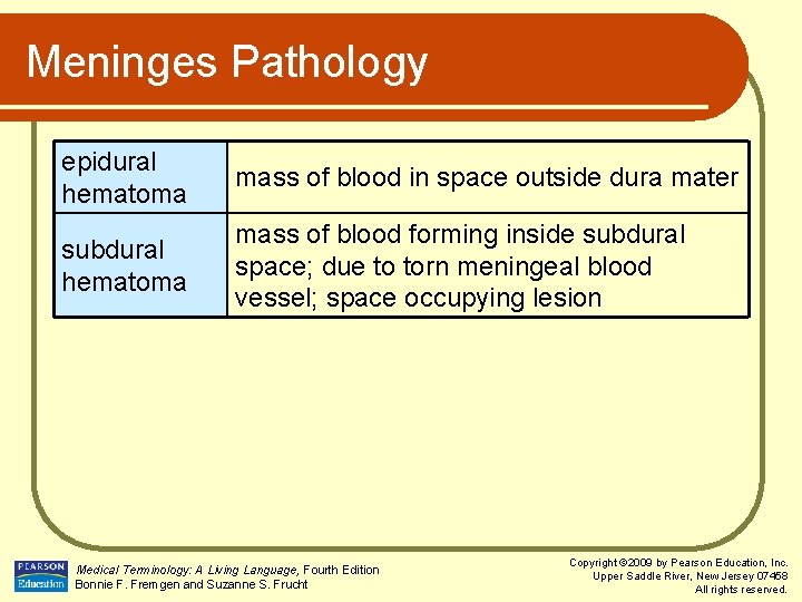 Meninges Pathology epidural hematoma mass of blood in space outside dura mater subdural hematoma