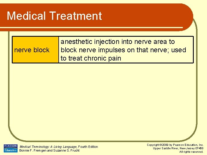 Medical Treatment nerve block anesthetic injection into nerve area to block nerve impulses on