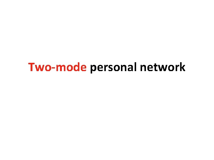 Two-mode personal network 
