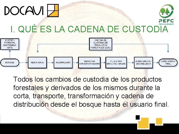 I. QUÉ ES LA CADENA DE CUSTODIA Todos los cambios de custodia de los I. QUÉ ES LA CADENA DE CUSTODIA Todos los cambios de custodia de los