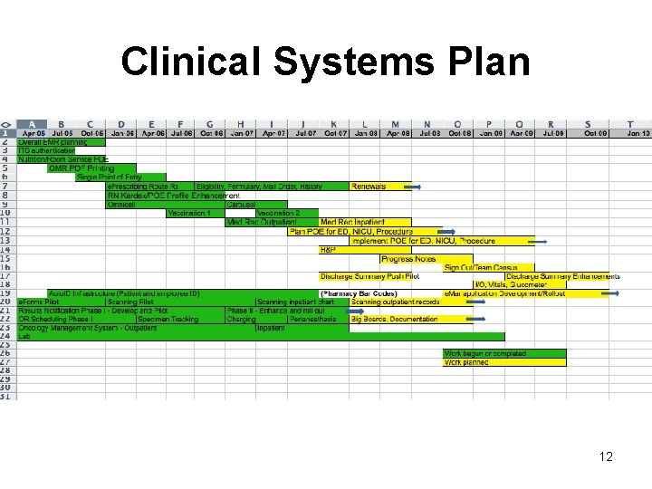 Clinical Systems Plan 12 Clinical Systems Plan 12