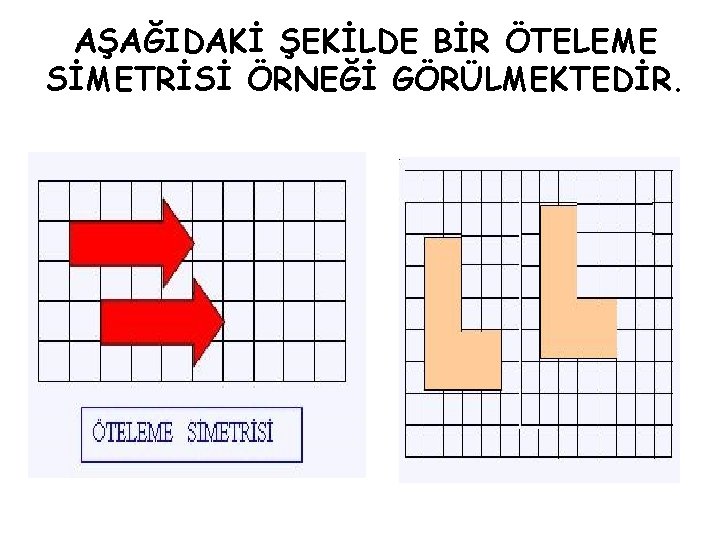 AŞAĞIDAKİ ŞEKİLDE BİR ÖTELEME SİMETRİSİ ÖRNEĞİ GÖRÜLMEKTEDİR. AŞAĞIDAKİ ŞEKİLDE BİR ÖTELEME SİMETRİSİ ÖRNEĞİ GÖRÜLMEKTEDİR.