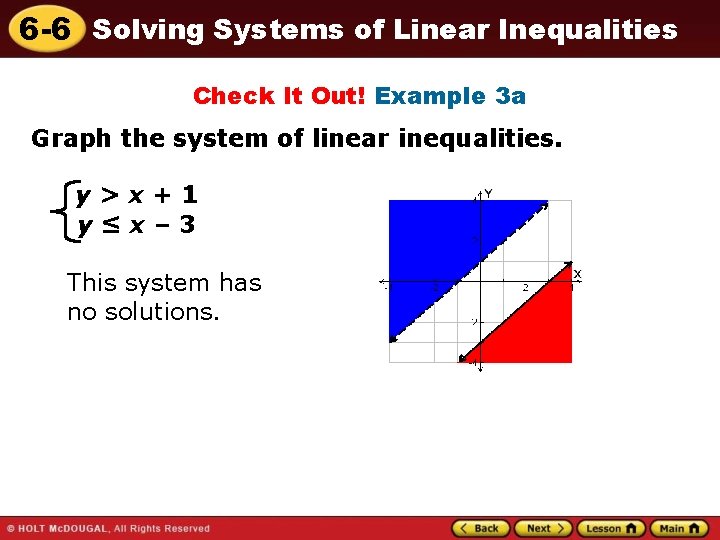 6 -6 Solving Systems of Linear Inequalities Check It Out! Example 3 a Graph