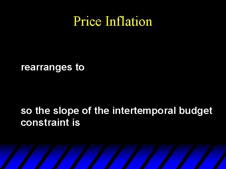 Price Inflation rearranges to so the slope of the intertemporal budget constraint is 
