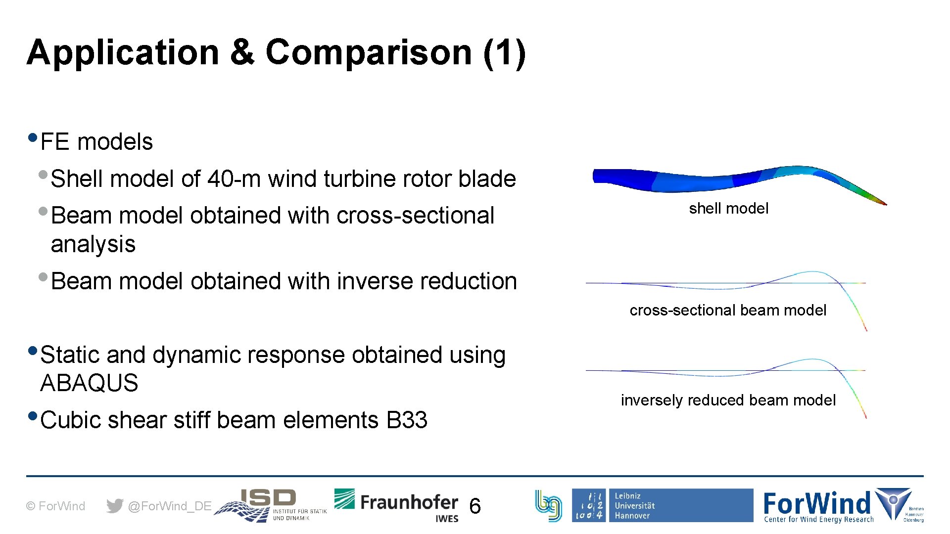 Application & Comparison (1) • FE models • Shell model of 40 -m wind