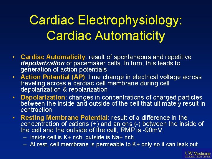 Cardiac Electrophysiology: Cardiac Automaticity • Cardiac Automaticity: result of spontaneous and repetitive depolarization of