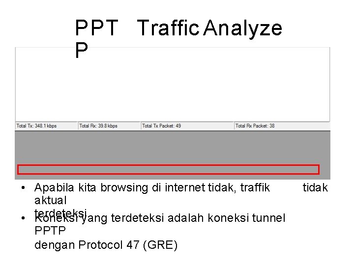 PPT Traffic Analyze P • Apabila kita browsing di internet tidak, traffik aktual •