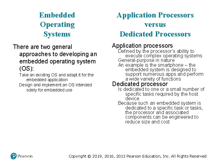 Embedded Operating Systems There are two general approaches to developing an embedded operating system