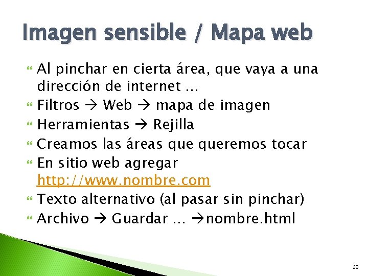 Imagen sensible / Mapa web Al pinchar en cierta área, que vaya a una